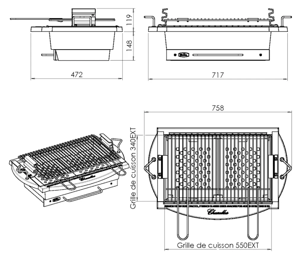 Chazelles G62 Cast Iron Barbecue Grill