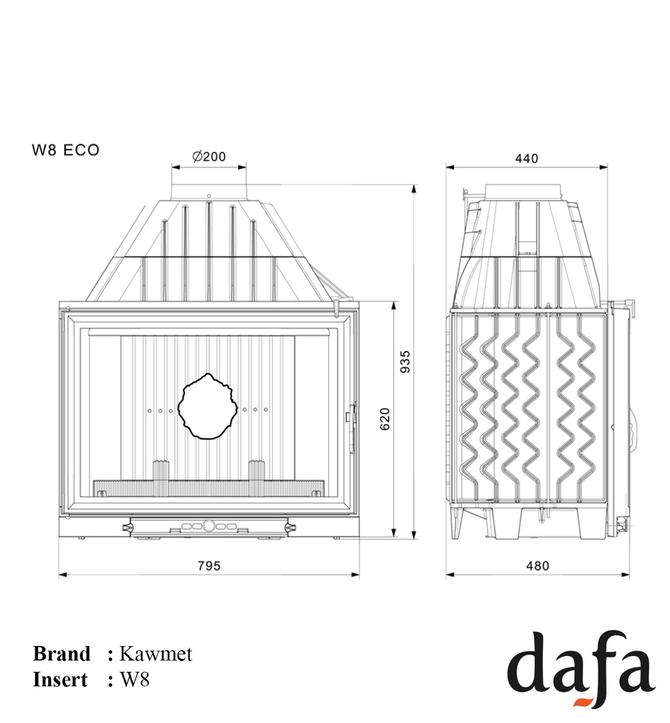 Kawmet W8 - Dimensions